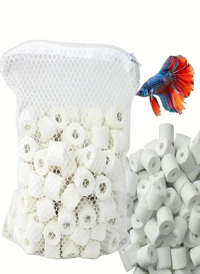 VAYINATO Ceramic Ring with Mesh Bag Filter Media, 400G for Aquarium Fish Tank - Image 1